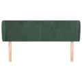 Tête de lit avec oreilles Vert foncé 147x23x78/88 cm Velours