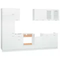 Ensemble de meubles de cuisine 8 pcs Blanc Aggloméré