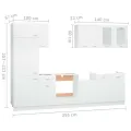 Ensemble de meubles de cuisine 8 pcs Blanc Aggloméré