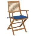 Chaises pliables de jardin lot de 8 avec coussins Bois d'acacia