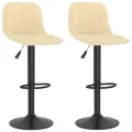 Tabourets de bar lot de 2 crème velours