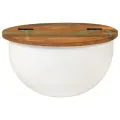 Table basse blanc 50x27 cm bois de récupération massif