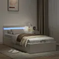 Cadre de lit à rangement hydraulique sans matelas avec LED