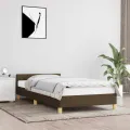 Cadre de lit sans matelas marron foncé 100x200 cm tissu