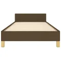 Cadre de lit sans matelas marron foncé 100x200 cm tissu