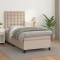 cadre de lit avec matelas Cappuccino 90x190 cm