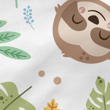 Verstelbaar onderlaken HappyFriday Moshi Moshi Happy Sloth Multicolour