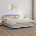cadre de lit avec matelas LED Cappuccino 180x200 cm