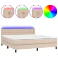 cadre de lit avec matelas LED Cappuccino 180x200 cm