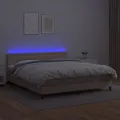 cadre de lit avec matelas LED Cappuccino 180x200 cm