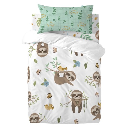 Bettbezug-Set HappyFriday Moshi Moshi Happy Sloth Bunt Babybettchen 2