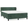 cadre de lit et matelas Vert foncé 140x200cm Velours