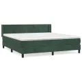 cadre de lit et matelas Vert foncé 180x200cm Velours