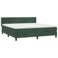 cadre de lit et matelas Vert foncé 180x200cm Velours
