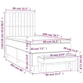 cadre de lit avec matelas Crème 80x200 cm Tissu