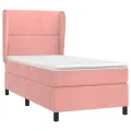 cadre de lit avec matelas Rose 90x190 cm Velours