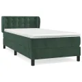 cadre de lit avec matelas Vert foncé 90x190 cm