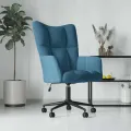 Chaise de relaxation Bleu Velours