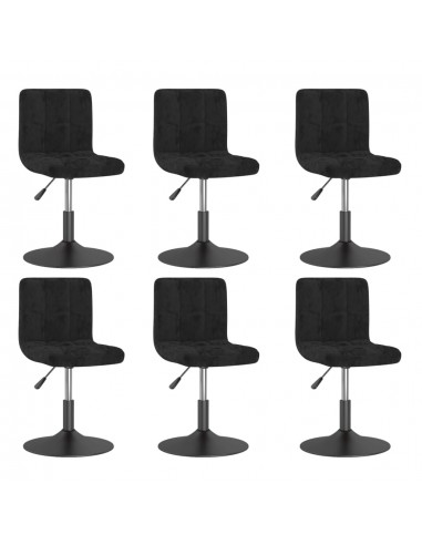 Chaises pivotantes à manger lot de 6 noir velours