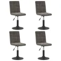 Chaises pivotantes à manger lot de 4 gris foncé velours