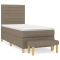 cadre de lit avec matelas Taupe 100x200 cm Tissu