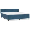 cadre de lit et matelas Bleu foncé 180x200cm Velours