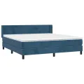 cadre de lit et matelas Bleu foncé 180x200cm Velours