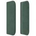 Tête de lit avec oreilles Vert foncé 183x16x78/88 cm Velours
