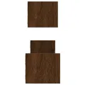 Étagères murales avec barres 2 pcs chêne marron 60x16x14 cm