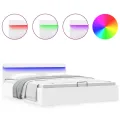 Cadre de lit à rangement hydraulique sans matelas avec LED