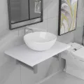 Meuble de salle de bain en deux pièces Céramique Blanc