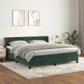 cadre de lit et matelas Vert foncé 160x200cm Velours