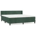 cadre de lit et matelas Vert foncé 160x200cm Velours