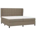 cadre de lit avec matelas Taupe 200x200 cm Tissu