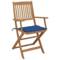 Chaises pliables d'extérieur et coussins lot de 8 Bois d'acacia