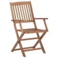 Chaises pliables d'extérieur et coussins lot de 8 Bois d'acacia