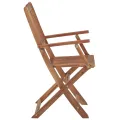 Chaises pliables d'extérieur et coussins lot de 8 Bois d'acacia