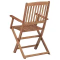 Chaises pliables d'extérieur et coussins lot de 8 Bois d'acacia