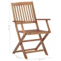 Chaises pliables d'extérieur et coussins lot de 8 Bois d'acacia