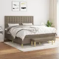 cadre de lit avec matelas Taupe 160x200 cm Tissu