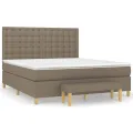 cadre de lit avec matelas Taupe 160x200 cm Tissu
