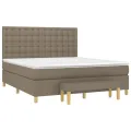 cadre de lit avec matelas Taupe 160x200 cm Tissu