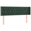 Tête de lit avec oreilles Vert foncé 163x16x78/88 cm Velours