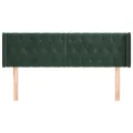 Tête de lit avec oreilles Vert foncé 163x16x78/88 cm Velours