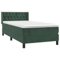 cadre de lit avec matelas Vert foncé 100x200 cm
