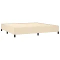 cadre de lit avec matelas Crème 200x200 cm Tissu