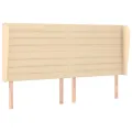 cadre de lit avec matelas Crème 200x200 cm Tissu