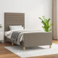 Cadre de lit sans matelas taupe 90x190 cm tissu