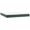 cadre de lit et matelas Vert foncé 160x200cm Velours