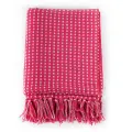 Couverture coton à carreaux 160x210 cm Rose